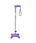 Kds Surgical 4 Leg Quadripod Chrome Height Adjustable Walking Stick for Women and Men (Purple)