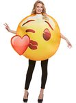 Funidelia | Emoji Costume heart kiss OFFICIAL for men & women One Size Emoticon, Whatsapp, Funny - Yellow - Costumes for adults fancy dress & props for Halloween, carnival & parties