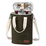 2 Bottle Wine Tote Carrier, Insulat
