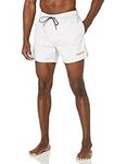 HUGO Mens Reversed Logo Swim Trunks, Whisper White, X-Large