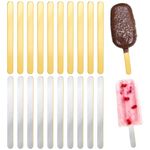 20 Pieces Reusable Acrylic Popsicle Sticks 4.5 Inch Popsicle Mold Sticks for DIY Ice Pop, Cake Pop,Candy Desert Making Crafts (Gold)