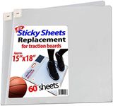 StepNGrip Basketball Volleyball Sticky Pad Replacement Sheets, Universal Fit All Traction Mats (15"x18", 60 Sticky Sheets) - Courtside Shoe Grip Traction Mat Sticky Sheet Replacement Traction Board