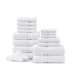 White Bath Towels - Bath Towels Sets for Bathroom, Zero Twist, Quick Dry, 6 Bath Towels, 6 Hand Towels, 6 Wash Cloths, 100% Cotton Towels for Bathroom, Quick Dry, Soft, Extra Absorbent Shower Towels