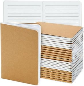 Paper Junkie 24-Pack Kraft Paper Notebooks A6 Size, 4x6 in Writing Journal with 80 Lined Pages, Notebook Set for Students, Kids, Classroom, Travel, Business, Office Supplies