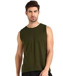 Rock Paper Scissors Men Vest Cotton Workout Wear Gym Vest Army Green