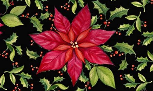 Toland Home Garden Poinsettia 18 x 30 Inch Decorative Floral Floor Mat Christmas Flower Doormat - 800116