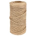 G2PLUS 4MM Thick Jute Rope, 50M Strong Hemp Garden Rope, 3-Ply Jute Twine String for DIY Crafts Arts and Gardening Applications