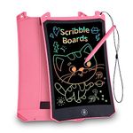 Gifts for Girls Kids Toys - 8.5inch LCD Writing Tablet Colorful Drawing Pad Educational Graffiti Doodle Board Etch a Sketch for 3-7 Year Old Boys Girls Toddler, Birthday (Pink)