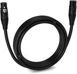 LyxPro 10 Feet XLR Microphone Cable Balanced Male to Female 3 Pin Mic Cord for Powered Speakers Audio Interface Professional Pro Audio Performance and Recording Devices - Black