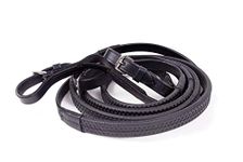 Rhinegold Rubber Covered Flexi Reins - Black