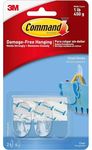 Command Small Hooks with Clear Strips, Pack of 2 Hooks + 4 Adhesive Strips, Transparent - Indoor Use - Suitable for hanging items up to 450 g - Damage Free Hanging