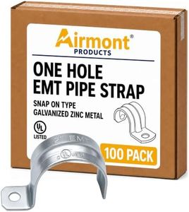 (Pack of 100) Airmont Products AP-10556, One Hole EMT Pipe Strap for Conduit Installation, 2 Inch Trade Size, Snap-On Type, Reinforced Rib for Extra Strength, Galvanized Zinc Plated Metal,