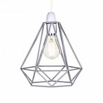 GIGGI Grey Lampshade for Ceiling, Lamp Shades | Light Shade Ceiling Light Industrial Wire Basket Metal Basket Pendant Lighting Ceiling Light Shade, Lamp Shades Ceiling for Indoor Pendant Light Shade