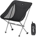 Naturehike Outdoor Ultralight Folding Chair Portable Camping Chair with Carrying Bag for Fishing Hiking Beach Heavy Duty 150kg Capacity(black)