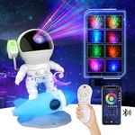 Astronaut Star Projector Night Light, Galaxy Projector with 15 White Noise Sound for Kids with Bluetooth Music Speaker, Starry Nebula Ceiling Projection Lamp, Christmas Room Decor Gift for Adults