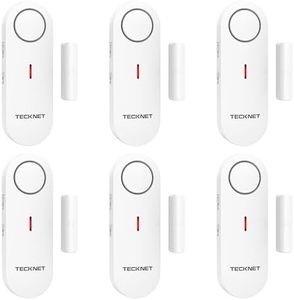 TECKNET Allarme Casa Senza Fili, Mini Sensori Allarme Porte E Finestre, Allarme & Campanello 2-in-1, Controllo del Volume a 3 Livelli, Sistema di Allarme per Casa, Negozio, Ufficio, Garage (6 PCS)