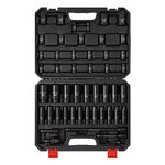 AIRTOON 1/2-Inch Drive Impact Socket Set, 49 Piece Deep & Shallow Metric Socket Set 8mm to 32mm, 6 Point, CR-V Steel for Auto Repair, Easy-to-Read Size Markings, Rugged Construction, Storage Case