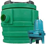 Little Giant 9JF3V2D Pit Plus JR Sewage Basin System with 115-Volt, 4/10 HP, 6000 GPH 9SC-CIM Sewage Pump, Float Switch with 20-Ft. Cord, 3-inch Vent, 2-inch Discharge, Green/Blue/Black, 509679