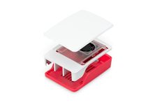 Raspberry Pi Case for Raspberry Pi 5 Model B Boards, Plastic, Red-White (SC1159)