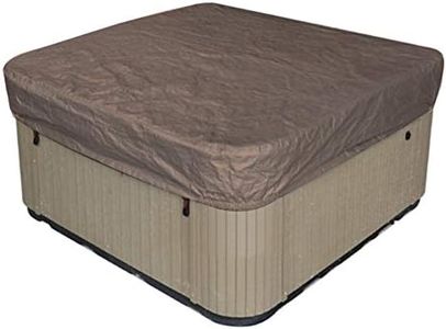 Alvinlite Cubierta de Resorte Cuadrada para bañera de hidromasaje, Cubiertas Impermeables de poliéster para Exteriores, Protector Resistente, Tapa Protectora, Cubierta de SPA(café)