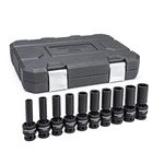 GEARWRENCH 10 Pc. 1/2" Drive 6 Pt. Deep Universal Impact Socket Set, Metric - 84945N