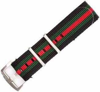 BluShark - Original Collection Military-Style Waterproof Watch Strap, Fits All Timepiece Brands, Durable Nylon Wristwatch Accessories with Stainless Steel Buckle, Bond Regiment, 22mm