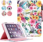 iPad Mini 5 case, iPad Mini 1 2 3 4 Case,MOKASE Flip PU Leather Wallet Case Multiple Viewing Angle Stand Smart Cute Colorful Cover for iPad Mini 1 2 3 4 5, Color Flowers