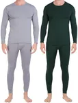 2 Pack: Mens Thermal Sets Underwear Microfiber Fleece Lined Long Johns Base Layer Top Bottom Shirt Pants Compression Leggings Essentials Skiing Snow Winter Clothing- Set 8, M