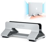 Psitek Aluminum Vertical Laptop Stand Dock Holder, Adjustable Slot Width 12-42mm, Space-Saving Upright Storage for MacBook and Laptops