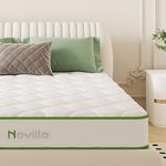 Novilla Double Mattresses, 8 Inch 4ft6 Coil Spring Mattress, with Breathable CertiPUR-US Foam and Skin-friendly OEKO-TEX Fabric, Medium Firm Mattress 135x190x20cm