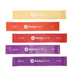 BodyBand Resistance Bands for Exercise for Men and Women Miniloop Resistance Band for Workout in Gym, Home Toning Band - Mini Loop Band Set of 5… Multicolor (Cherry Set)