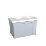 GLOBE1-105 Litre Large Plastic Storage Box Container - Multipurpose Dustproof Stackable Storage Box with Lid & Wheels (Blue) (L*W*H - 64cm*44cm*41cm) Use : Cloth Box (PACK OF 1, Grey)