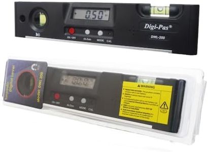 Digi-Pas DWL200 Electronic Torpedo Level, Protractor, Angle Gauge, Angle Finder, Bevel Gauge, Magnet, 0.1°, 7 inch
