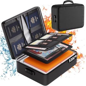 5200°F Fireproof Document Box Upgraded Heat Insulated Storage Box Fireproof＆Waterproof 8 Layers File Organizer with Lock,Portable Home Travel Safe Storage for Important Documents,Files,Passport,Cards