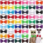 200 Pieces Dog Bow Ties for Dogs with Adjustable Collar 19 Colors Puppy Cat Dog Neck Tie Collars Pet Grooming Accessories for Little Medium Girl Boy Pet Holiday Festival Wedding Birthday Gift Party