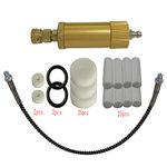 UP100 1 Set New Gold High Pressure PCP Hand Pump Air Filter Oil-Water Separator with Hose Female and Male Connector PCP Air Tank M10 x 1 (Tube length 100CM)