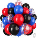 Red Blue Black Balloons, 12 Inch He