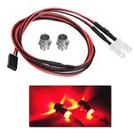 RC LED Light Kits, 2PCS 5mm Headlights RC Accessory LED Lights for 1/10 Model Drift Car Vehicle( 12# Red Light )