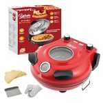 YIBAKE Electric-Pizza-Oven, 31cm Pizza Stone, 1200W Countertop-Pizza-Maker, 4-Min-Pizza in Pizza Oven Indoor, Dual Temp control, with Pizza Peels & Scraper Red