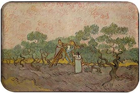 A.Monamour The Olive Orchard Women Picking Olives by Vincent Van Gogh Oil Painting Art Print Absorbent Flannel Non Slip Bath Rugs Bath Mat Floor Carpet Area Rugs Indoor Mat