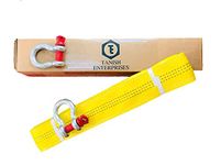 Tanish 4 X 4 Heavy Duty Tow Strap with 2 Bow Shackle 75mm X 4Mtr Length Perfect for Towing Vehicles in Roadside Emergency (Safe Working Load 3 ton, Yellow Colour)