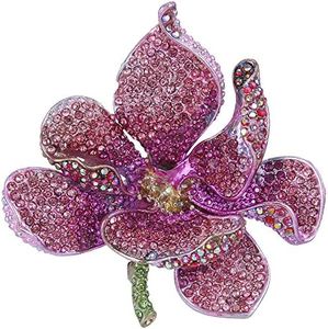 EVER FAITH Spilla Gioiello, Cristallo Austriaco Nuziale Orchidea Fiore Petalo Spilla Rosa Oro-Fondo