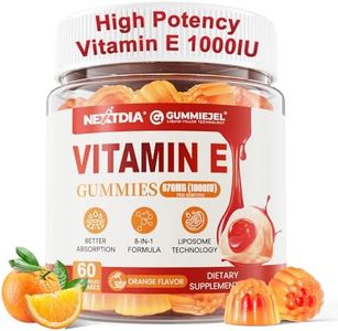 Liposomal Vitamin E Gummies 1000IU - Natural Forms of Vitamin E, with Mixed Tocopherols | 8-in-1 Antioxidant Formula with CoQ10, Omega-3, Vitamin C & Turmeric | for Skin, Eye, Immune & Brain, 1 PACK