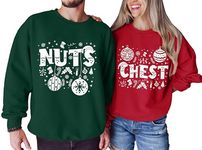 LOTUCY Funny Couples Christmas Sweatshirts His and Hers Xmas Matching Sets Holiday Family Couples Matching Tees, Red-green, X-Large