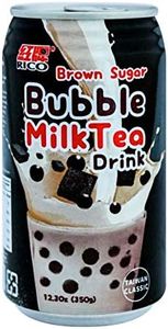 Taiwan Classic Bubble Milk Tea Drink 12.3 oz (Brown Sugar, 24 Count)