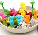 iBuddy 10 Pcs Cute Forks for Kids Lunch Box Fruit Fork Picks for Kids Cute Animals Forks for Tiffin Food Picks Dessert Kids Fork Mini Cartoon Toothpick for Cake Dessert Pastry Party - 10 Pcs