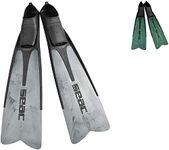 SEAC P-0710024206476A_EO Talent Italian Design Long Blade Fin for Spearfishing and Freediving Fins, Grey Camo - 41/42, 8-8.5