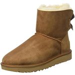 UGG Women's Mini Bailey Bow II Winter Boot, Chestnut, 11 US/11 B US