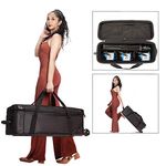 Studio Equipment Trolley Carry Case 31.5 Inches with Straps Padded Compartment Wheel for Tripod Light Stand Strobe Light Umbrella Flash Photography