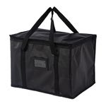 suzmei 40L Insulated Thermal Food Delivery Bag for Hot & Cold Meals, Large Foldable Cooler with Insulation for Picnic, Camping, Lunch & Outdoor Use (Black) (Black)